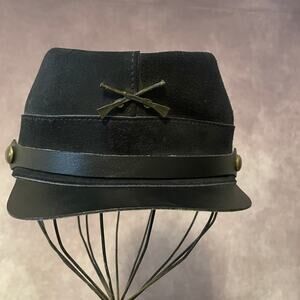 NWT Henschel Hat Co USA Civil War Hat Blue Black Cowhide Leather Large Vintage
